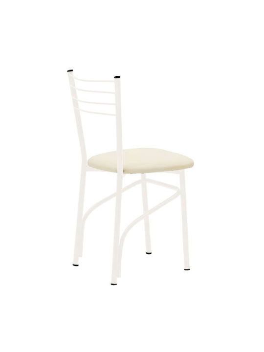 PWF-0642 Kitchen Metallic Chair Ecru 40x43x80cm