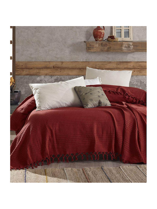 Dimcol Dobby Pique Blanket Double 220x240cm Red