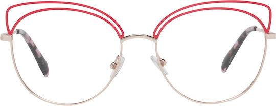 Emilio Pucci Women's Metal Prescription Eyeglass Frame Cat Eye Rose Gold EP5123 068