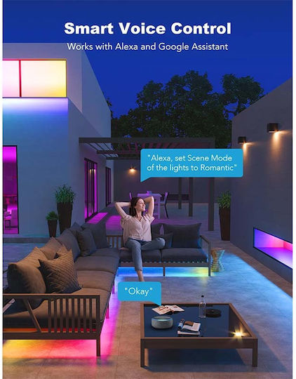 Govee Водоустойчива LED Лента Phantasy 24V RGB Светлина 10м с Захранване