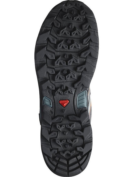 Salomon X Ultra Pioneer GTX Men's Hiking Boots Waterproof with Gore-Tex Membrane Ebony Stormy Weather Wine Tasting