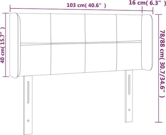 vidaXL Tăblie de Pat LED din Țesătură Taupe 103x88cm