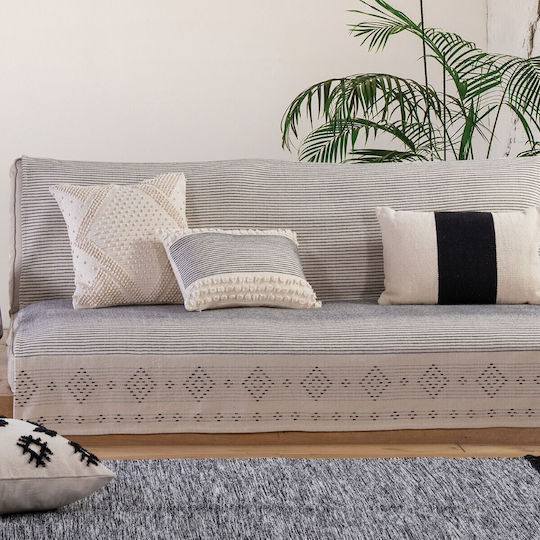 Nef-Nef Homeware Value Ριχτάρι Τετραθέσιου Καναπέ Ζακάρ 180x350εκ. Anthracite