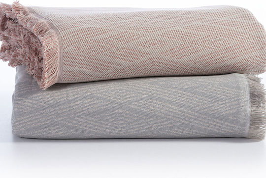 Nef-Nef Homeware Colton Ριχτάρι Τριθέσιου Καναπέ Ζακάρ 170x300εκ. Pink