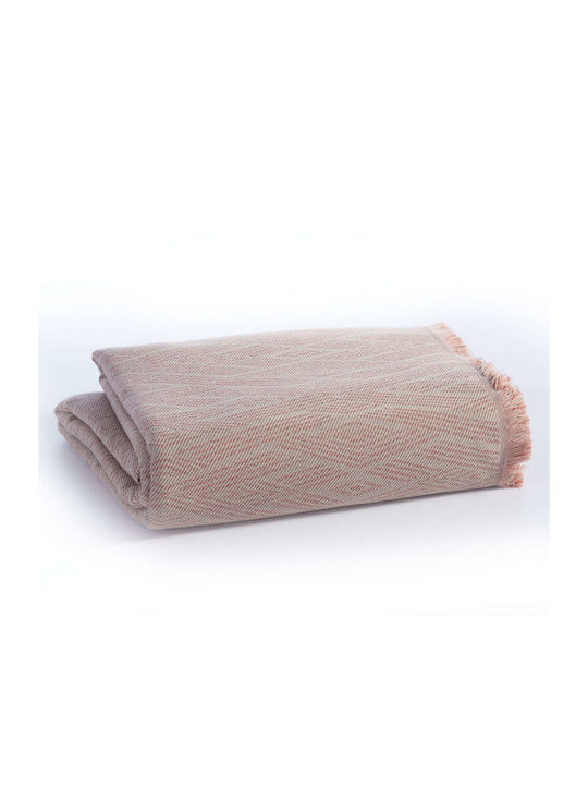Nef-Nef Homeware Colton Ριχτάρι Τριθέσιου Καναπέ Ζακάρ 170x300εκ. Pink