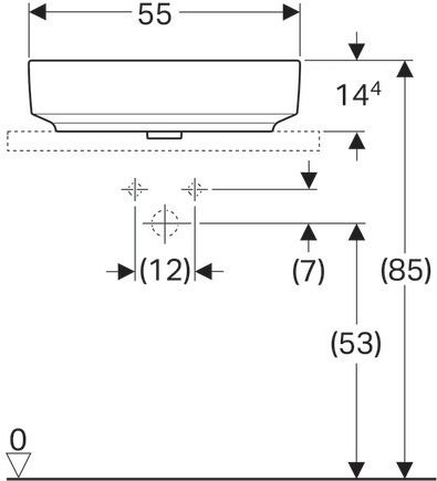 Geberit VariForm Επικαθήμενος Νιπτήρας Πορσελάνης 55x40x11cm Λευκός