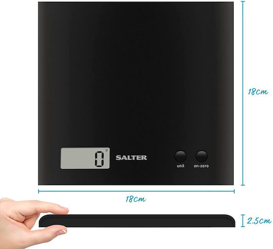 Salter 1066 BKDR15 Digital Küchenwaage 1gr/3kg Schwarz