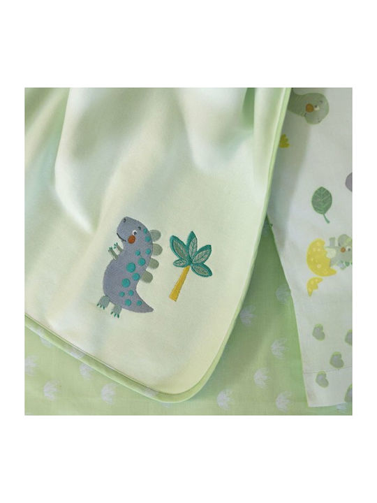 Nima Blanket Cot Happy Park Cotton Green 110x140cm