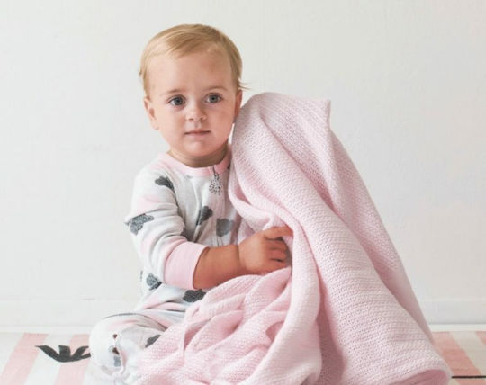 Minene Decke Wickeltücher für Kinderzimmer Knitted Baumwolle Rosa 70x110cm