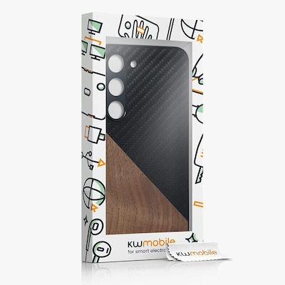 KWmobile Back Cover Ξύλινη Dark Brown / Black (Galaxy S23)