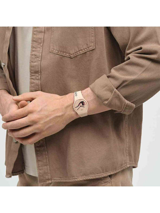 Swatch La Trahison Des Images By Rene Magritte Кварцов Часовник с Каучукова Връзка Swatch La Trahison Des Images By Rene Magritte Кварцов Часовник с Каучукова Връзка