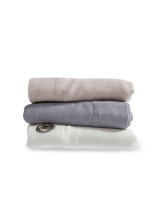 Nef-Nef Homeware Κουρτίνα με Τρουκς Renata Γκρι 140x265εκ.