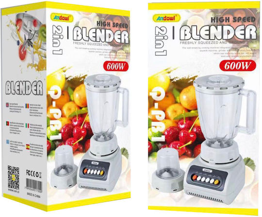 Andowl Μπλέντερ με Πλαστική Κανάτα 1.5 lt 600W Λευκό Q-PB1