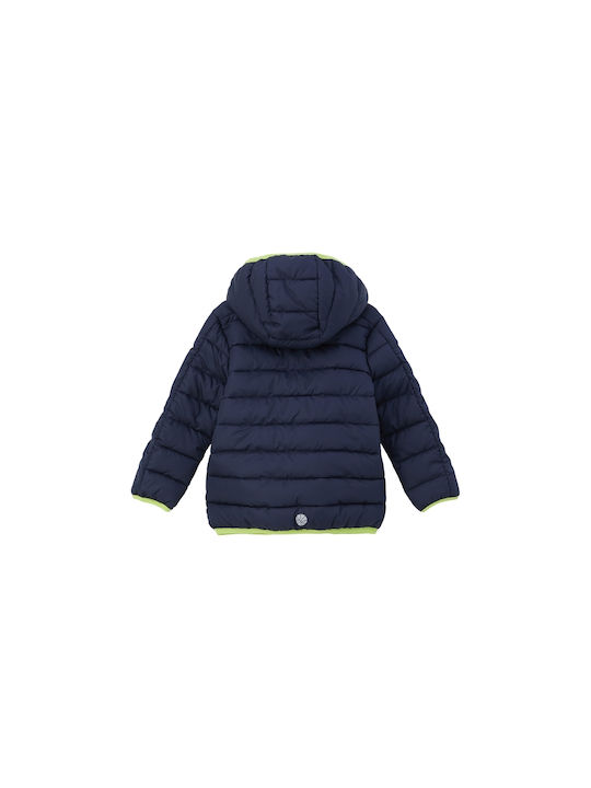 S.Oliver Boys Quilted Coat Navy Blue with Ηood