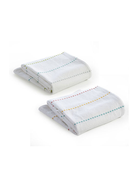 Nef-Nef Homeware Blanket Nursery Swaddling Blankets Life Line Cotton White 80x110cm