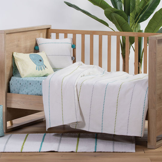 Nef-Nef Homeware Blanket Nursery Swaddling Blankets Life Line Cotton White 80x110cm