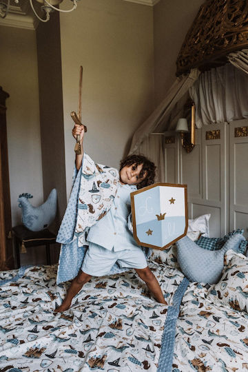 La Millou Pătură Pepinieră Swaddling pături Prince Catifea Albastră 80x100cm