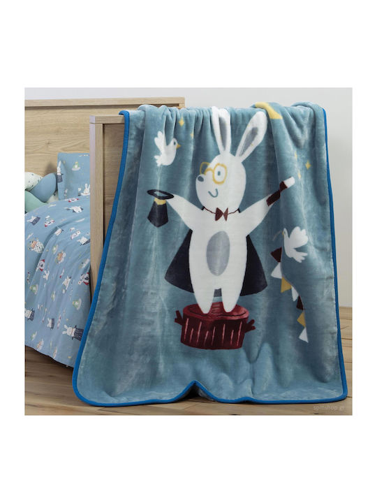 Nef-Nef Homeware Κουβέρτα Αγκαλιάς & Λίκνου Just Magic Μπλε 75x100εκ.