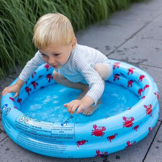Swim Essentials Crab Children's Round Swimming Pool PVC 15L Inflatable Blue