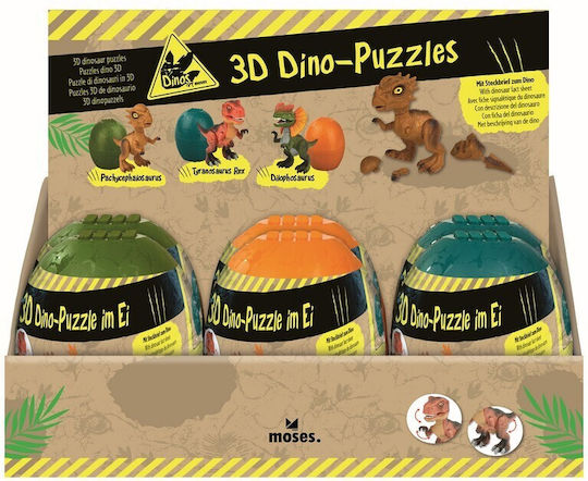 Moses Παιχνίδι Κατασκευών Πλαστικό 3d Dinosaur για Παιδιά 4+ Ετών (Διάφορα Σχέδια) 1τμχ