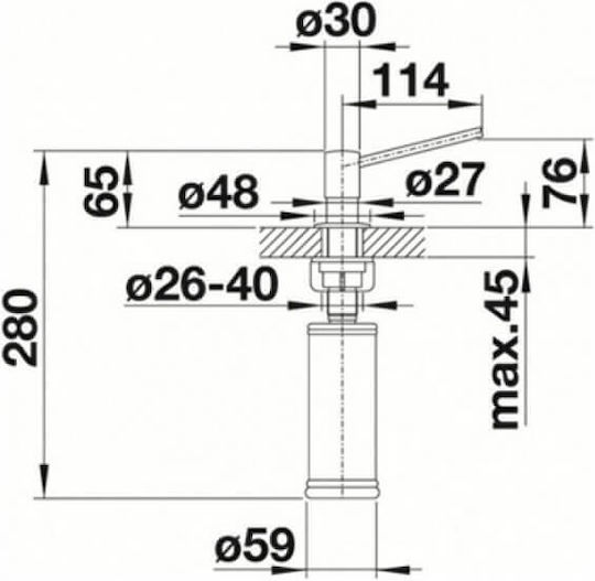 Blanco Torre Εντοιχιζόμενο Dispenser από Ανοξείδωτο Ατσάλι 300ml