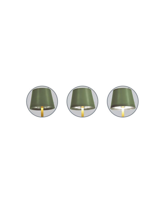 Kunststoff Vintage Tischlampe LED mit Grün Schirm und Basis