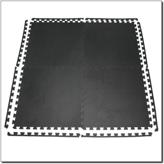 HMS Δάπεδα Παζλ Γυμναστηρίου Μαύρα 60x60x1.2cm 4τμχ