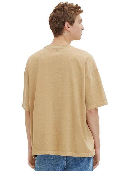 Tom Tailor Men's Short Sleeve T-shirt Beige