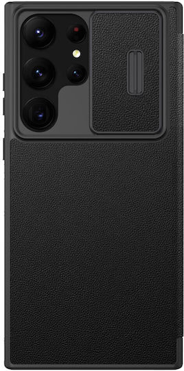 Nillkin Qin Pro Buchen Sie Synthetisches Leder 2mm Schwarz (Galaxy S23 Ultra)