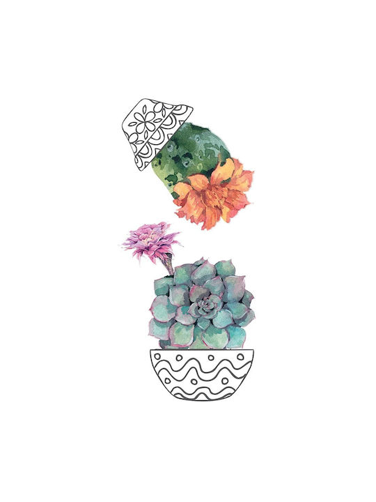 Decorative Sticker Wall Cactus Vases 1pcs 31x15cm Ango