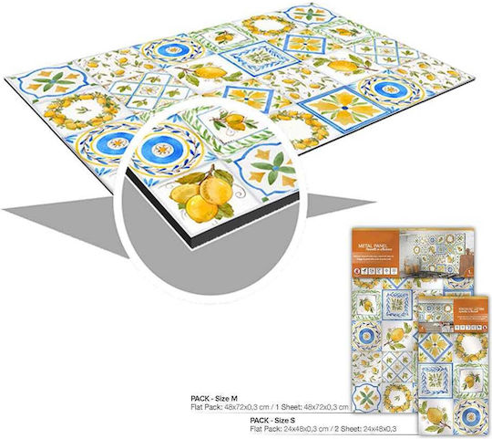 Dekorativer Aufkleber Wand Grey Azulejos Multi 1Stück 72x48cm Ango