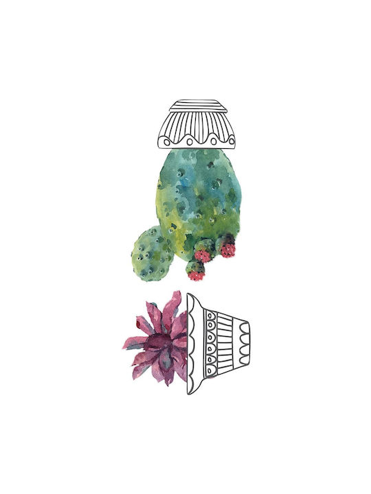 Decorative Sticker Wall Cactus Vases 1pcs 31x15cm Ango
