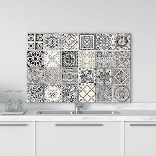 Dekorativer Aufkleber Wand Grey Azulejos Multi 1Stück 72x48cm Ango