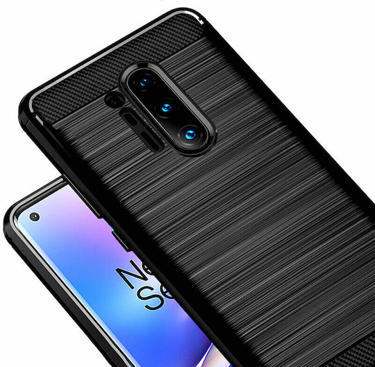 Techsuit Carbon Back Cover Σιλικόνης Μαύρο (OnePlus 8 Pro)