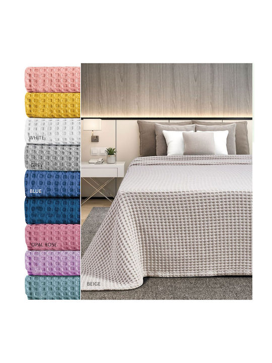 Adam Home Waffle Blanket Pique Queen 240x260cm. Grey