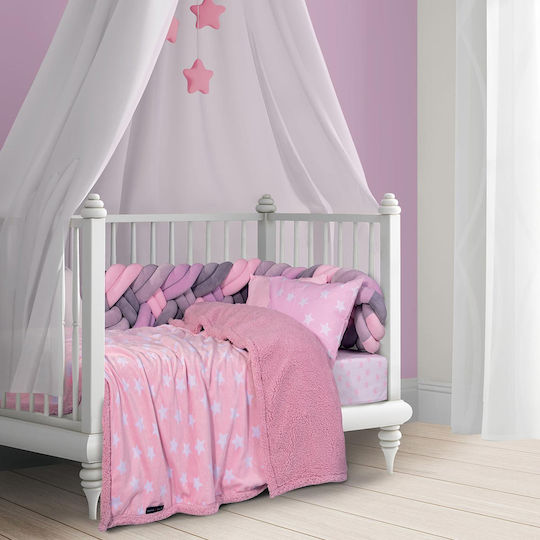 Das Home Κουβέρτα Αγκαλιάς & Λίκνου Fleece Ροζ 80x110εκ.