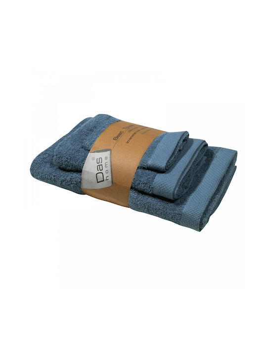 Das Home 3pc Bath Towel Set Blue Weight 480gr/m²