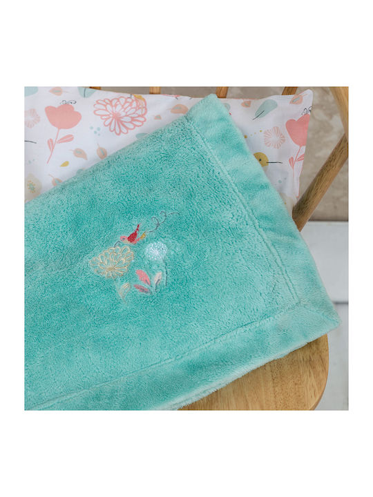 Nima Blanket Nursery Swaddling Blankets Chirp Chirp Turquoise 80x110cm