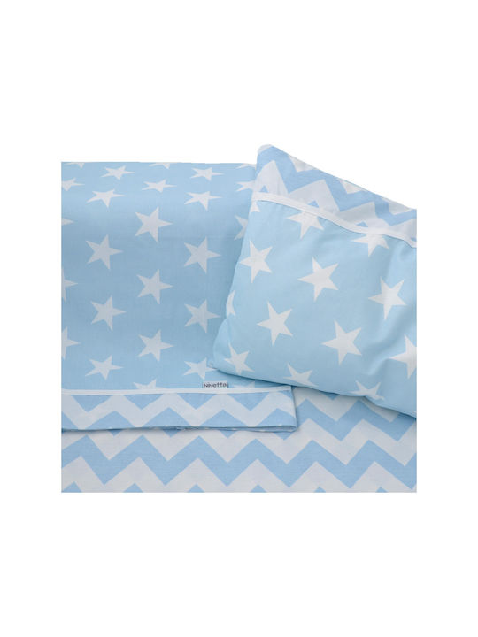 Ninetta Bebe Set Baby Bettlaken Für Krippe Baumwolle Hellblau 70x140cm 3 Stück
