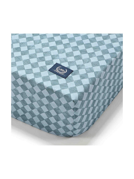 La Millou Fitted Baby Sheets Prince Chessboard Blue 70x140cm