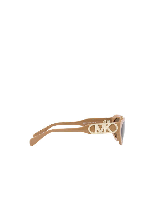 Michael Kors Women's Sunglasses with Beige Plastic Frame and Brown Lens