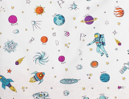 Dimcol Space Бебешки Чаршаф За Количка Памук с ластик Бял 70x140бр