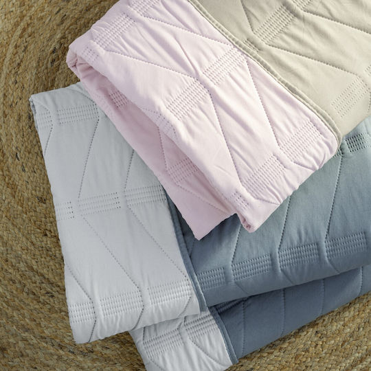 Nima Simple Tagesdecke Übergröße Mikrofaser Pink / Light Brown 220x240cm