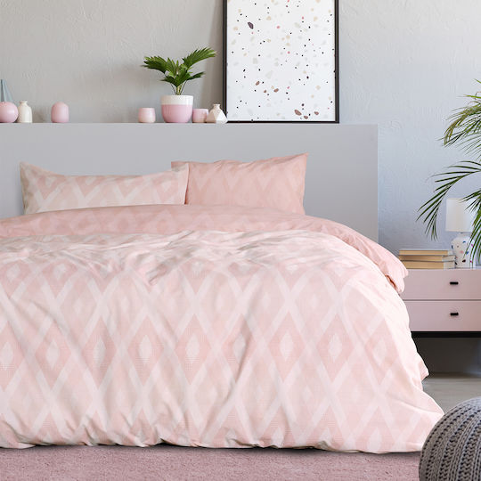 Kocoon Rombus Κουβερλί Μονό Βαμβακερό Pink 160x245cm