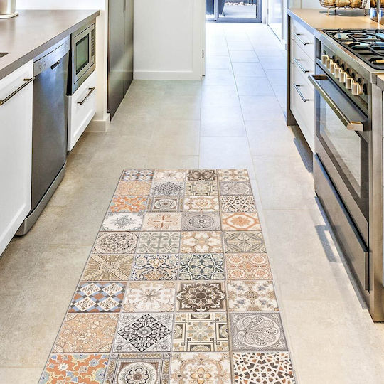 Ango Persian Tiles Подложка за Кухненски Пътеки Водоустойчив с Антиплъзгащо Подложка Многоцветен 50x180εκ.