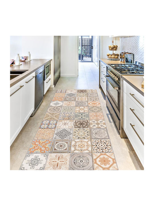 Ango Persian Tiles Kitchen Mat Runner Waterproof with Anti-slip Underlay Multicolour 50x180εκ.