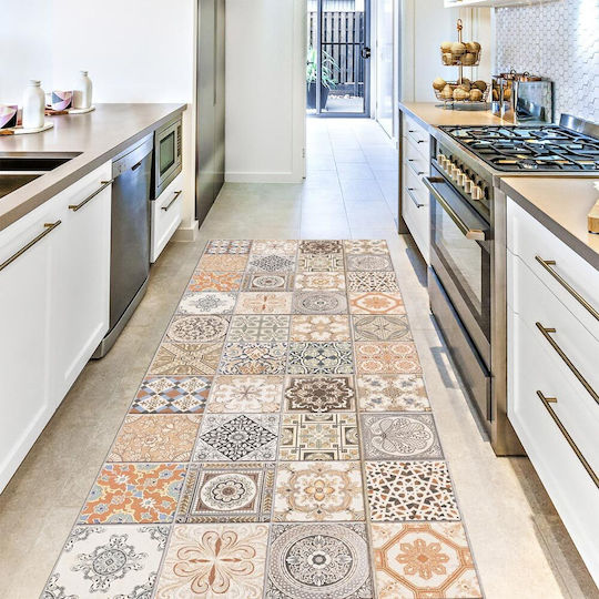 Ango Persian Tiles Подложка за Кухненски Пътеки Водоустойчив с Антиплъзгащо Подложка Многоцветен 50x180εκ.