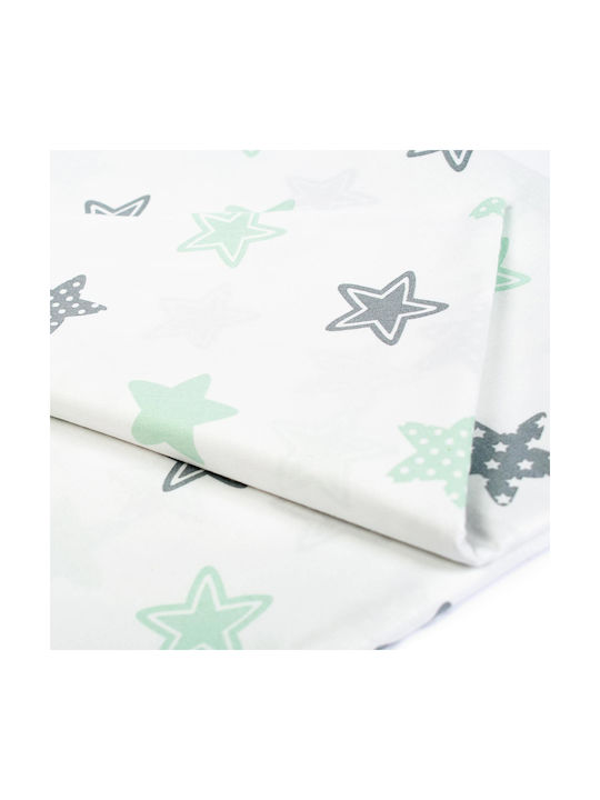Dimcol Star Baby Sheet Cradle Cotton Green 80x110cm