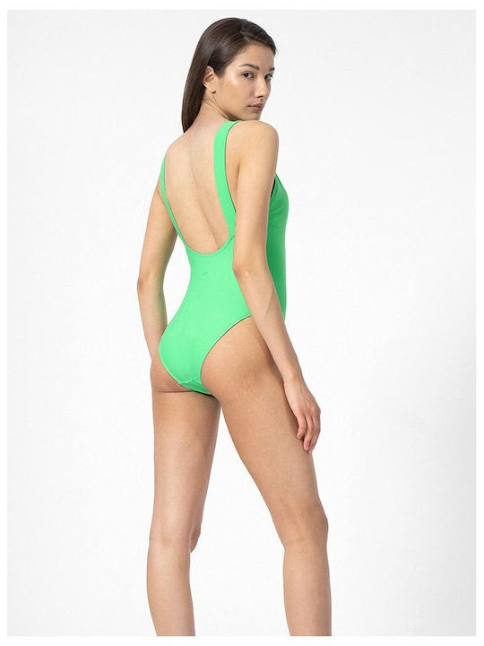 4F One-Piece Swimsuit with Open Back Green