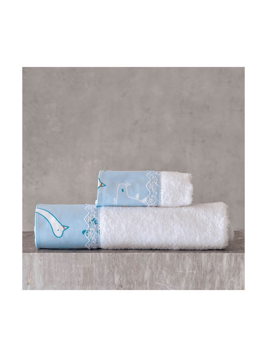 Rythmos Baby Sheet Cradle Cotton Stomp Light Blue 80x110cm
